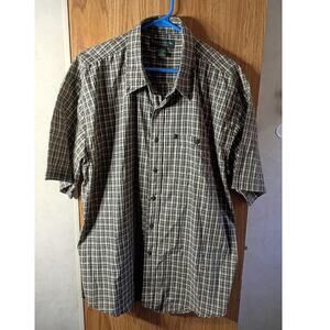 Mens Plaid Button Down Shirt L Short Sleeve Dadcore Grandpa Casual Bert Pulitzer